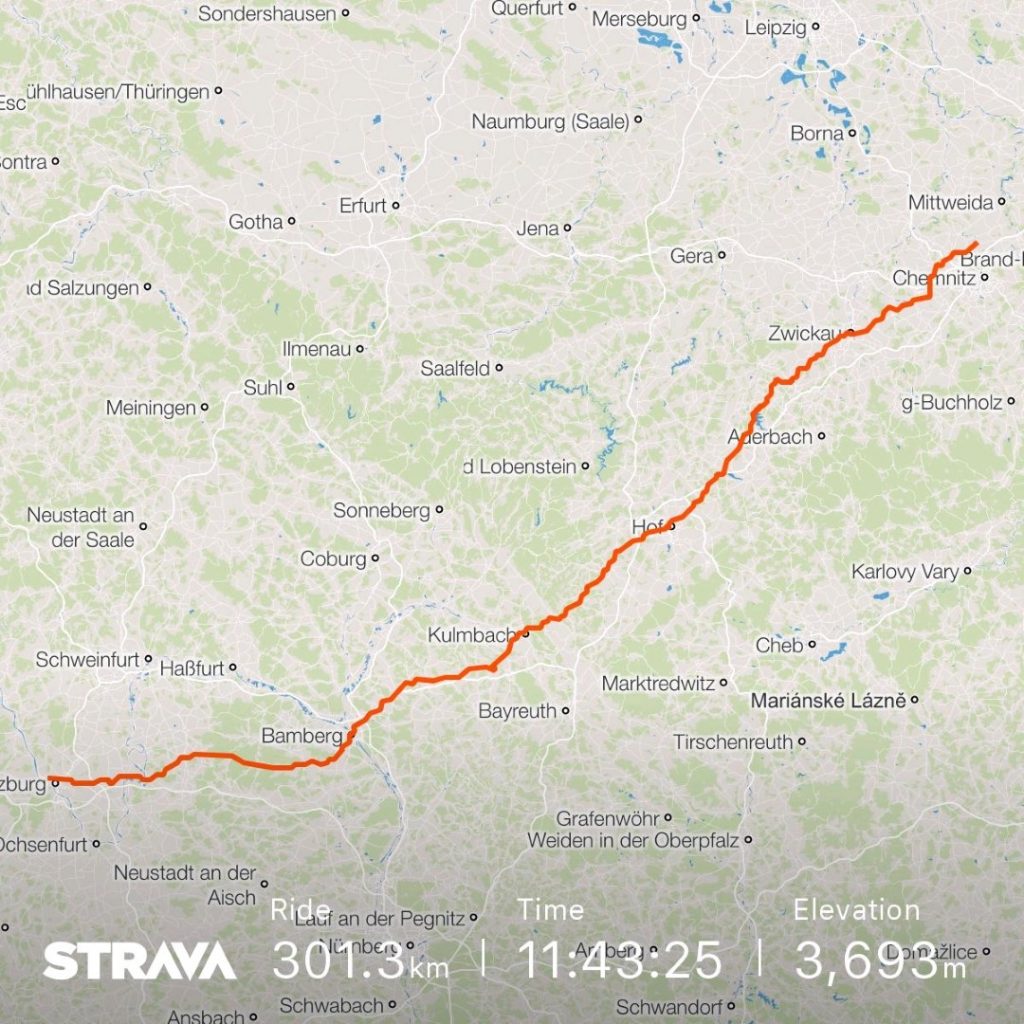 Radtour Würzburg Auerswalde Hitze 2018