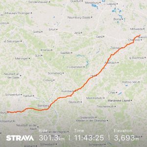 Radtour Würzburg Auerswalde Hitze 2018