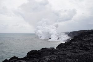 Lava Meer Ozean Volcano National Park Big Island Hawaii