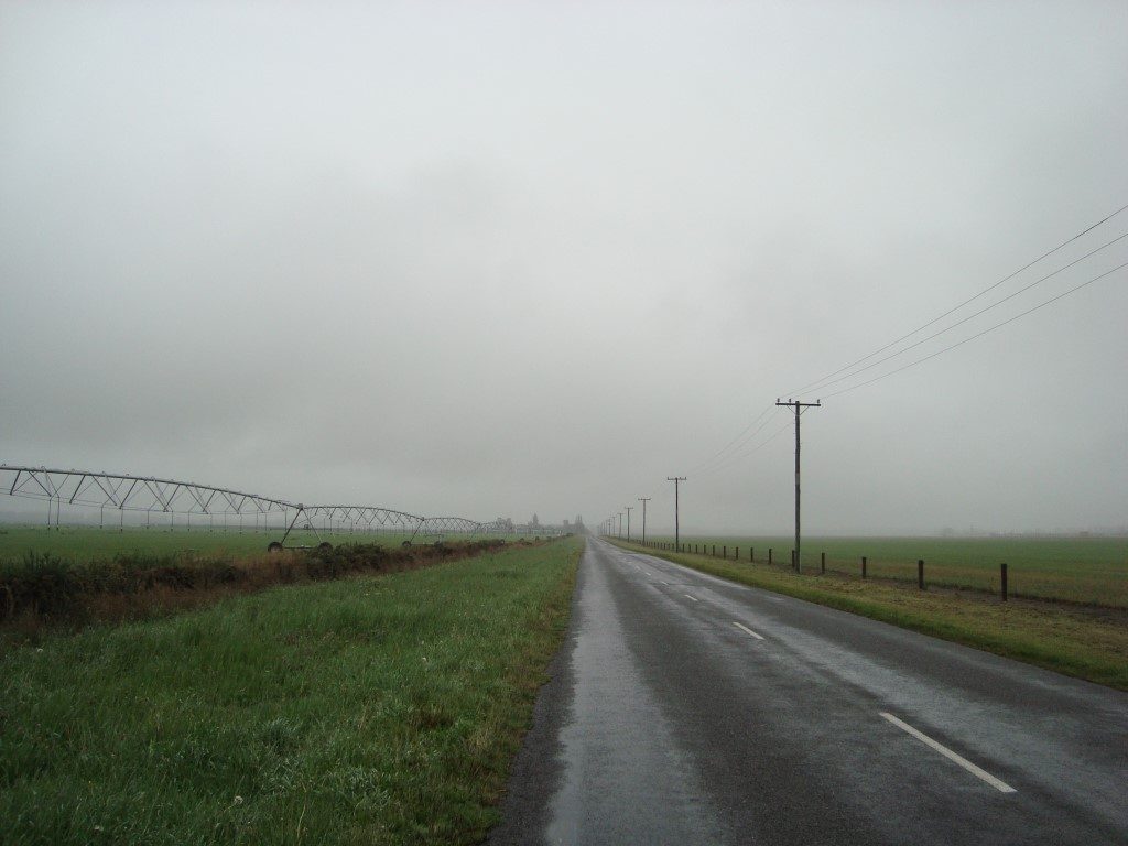 Rakaia Regen Südinsel Neuseeland