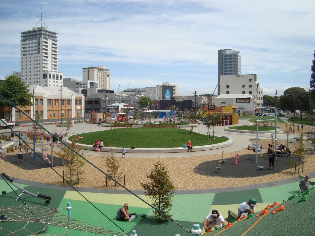 Christchurch Stadtzentrum Zentrum Spielplatz Südinsel Neuseeland