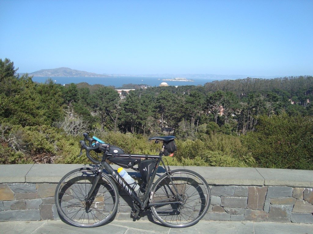 Radtour Golden Gate Park Blick Richtung Alcatraz San Francisco