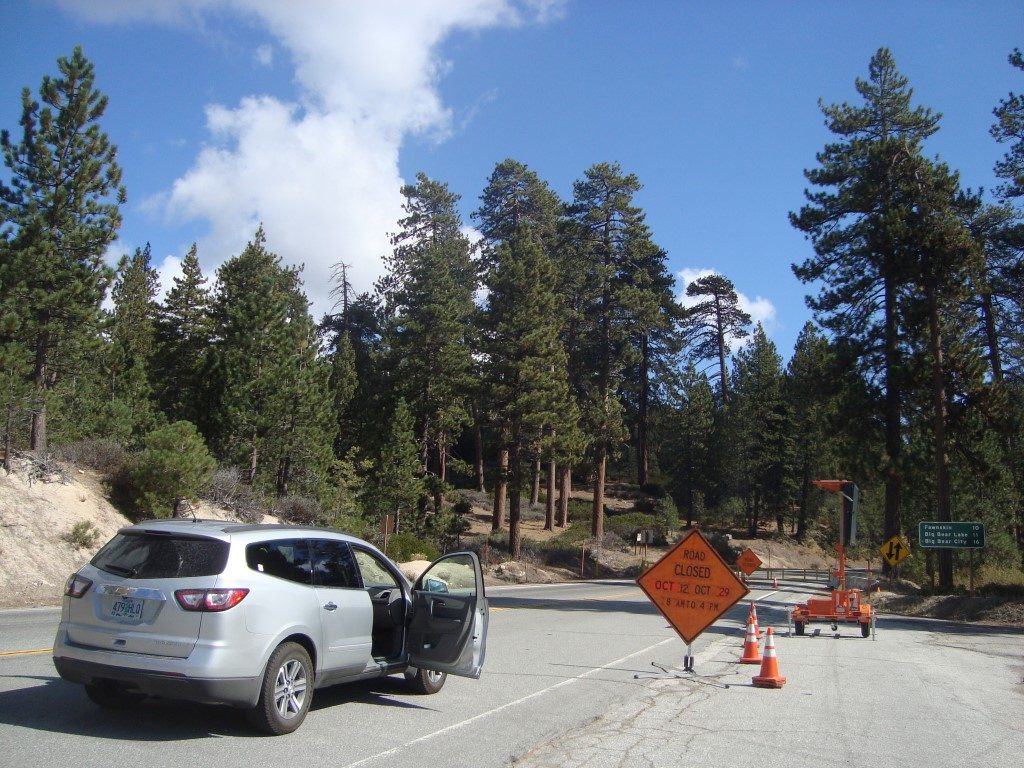 Sackgasse Road Closed Big Bear Lake Kalifornien