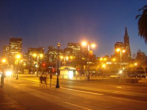 San Francisco Nacht Embarcadero Street