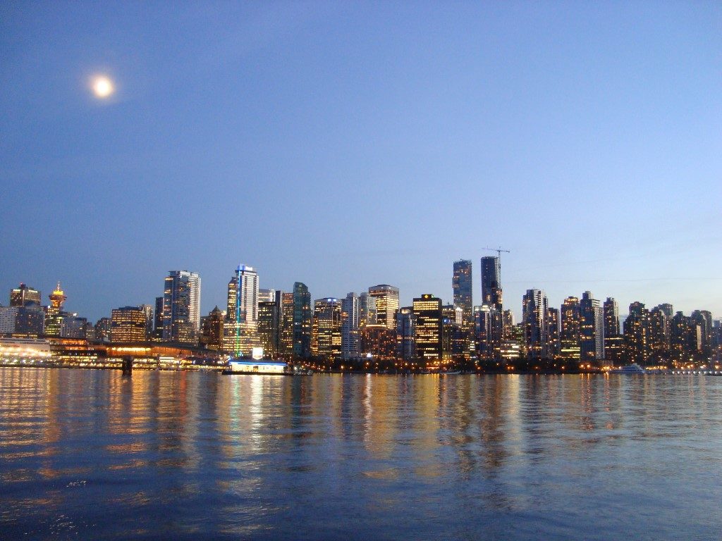 Skyline Stadtzentrum Zentrum Stanley Park Vancouver Kanada