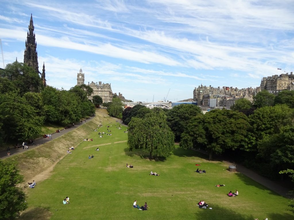 Stadtpark Zentrum Innenstadt Edinburgh Schottland