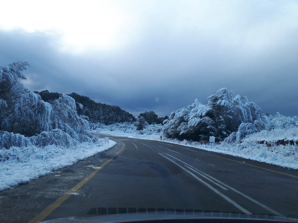 Schnee Underberg Südafrika