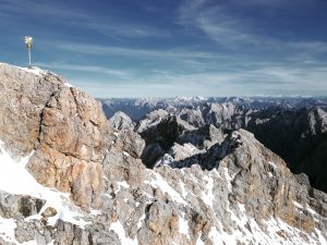 Blick Gipfel Gipfelkreuz Zugspitze Alpen