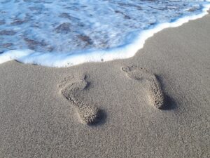 Strand Fußabdruck Lanzarote Kanaren