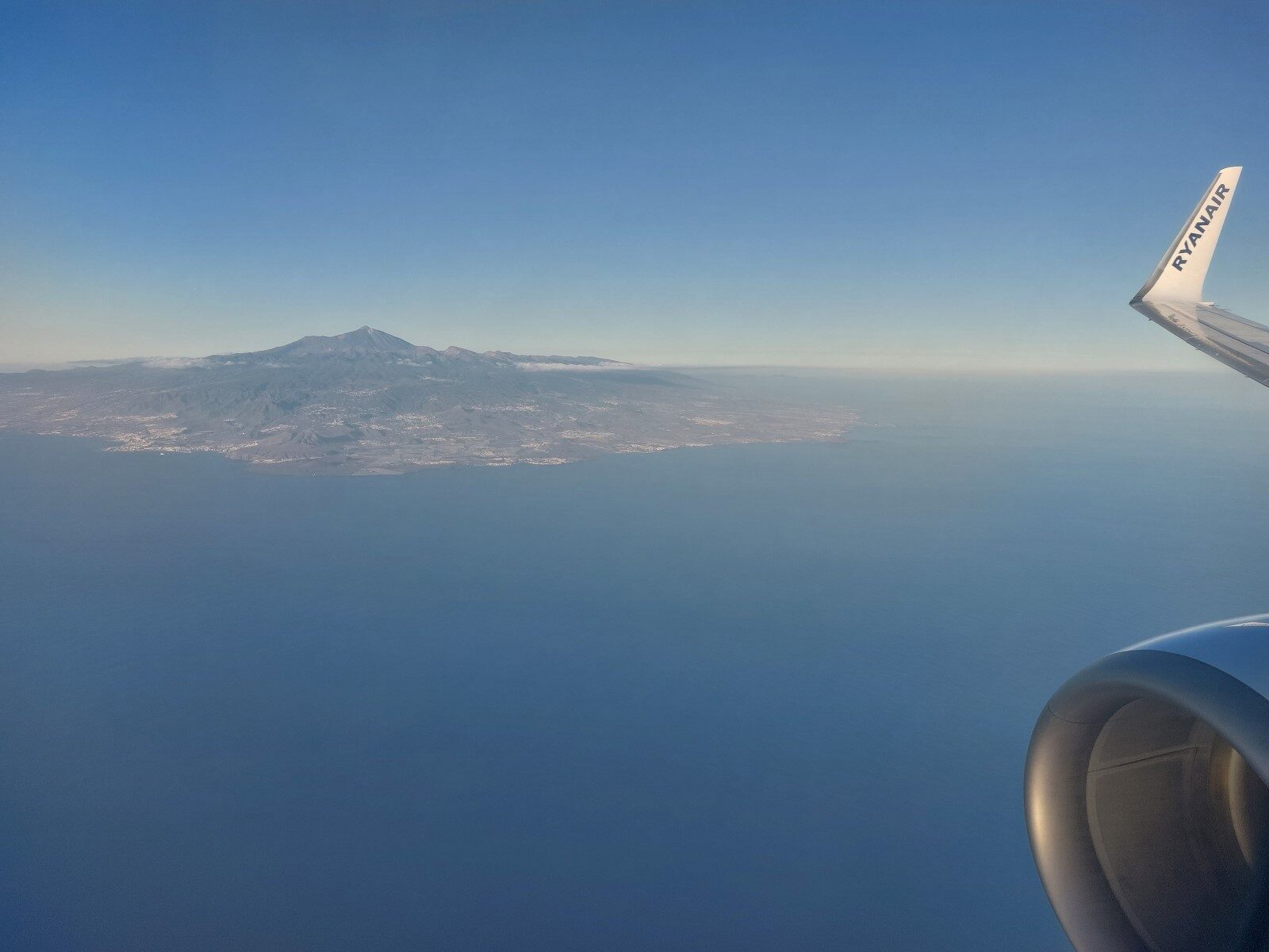 Flugzeug Blick Teide Teneriffa Kanaren